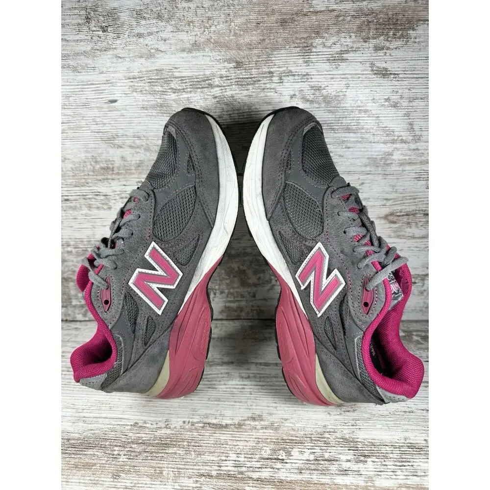 Women's New Balance 990v3 Made In USA Gray/Pink Walking Shoes Sz 7.5B EUC!